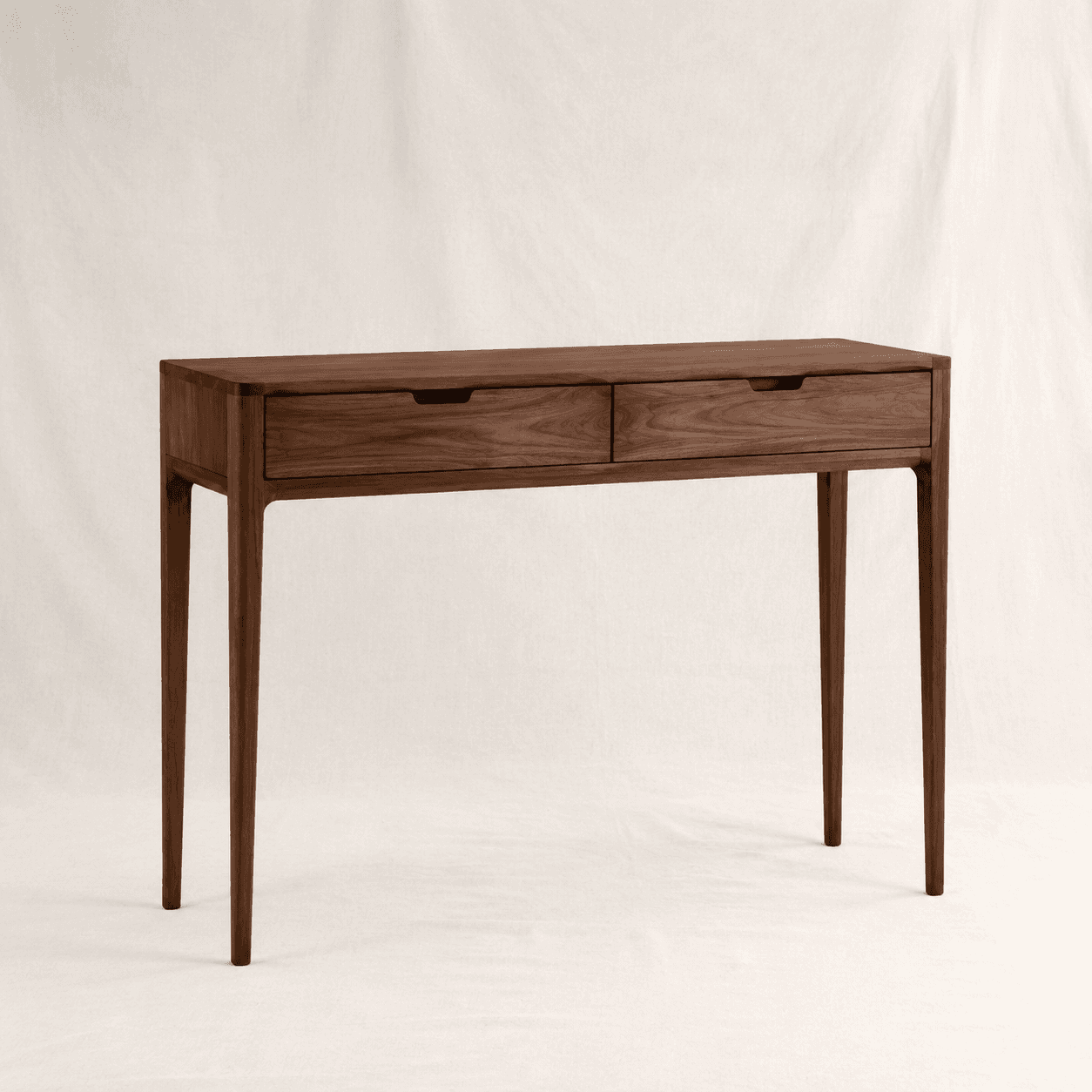 Walnut two-drawer console