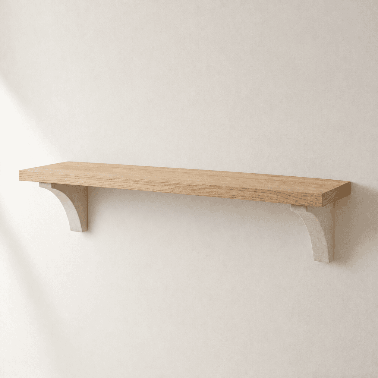 Light oak wall shelf